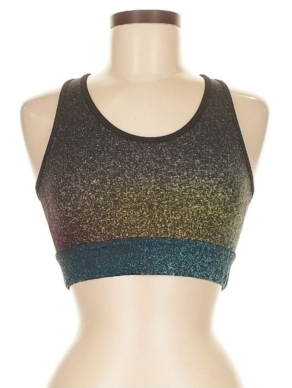 Miami Fitwear Size M Rainbow Mist Racerback Sports Bra